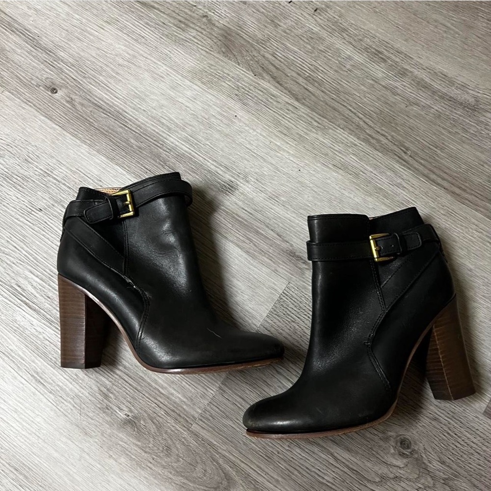 Coach black ankle boots/heels